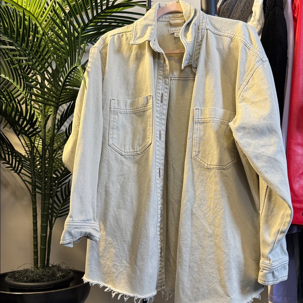 Topshop Beige Denim Jacket
